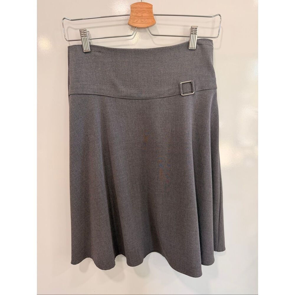 Vintage Gray A-Line Skirt Buckle‎ Detail Size 5/6